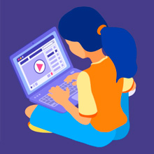 Niña y laptop