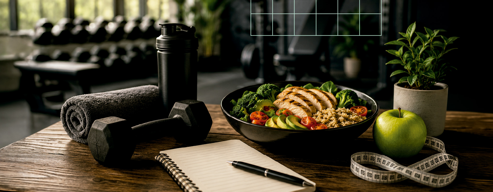 comida y cosas de gym